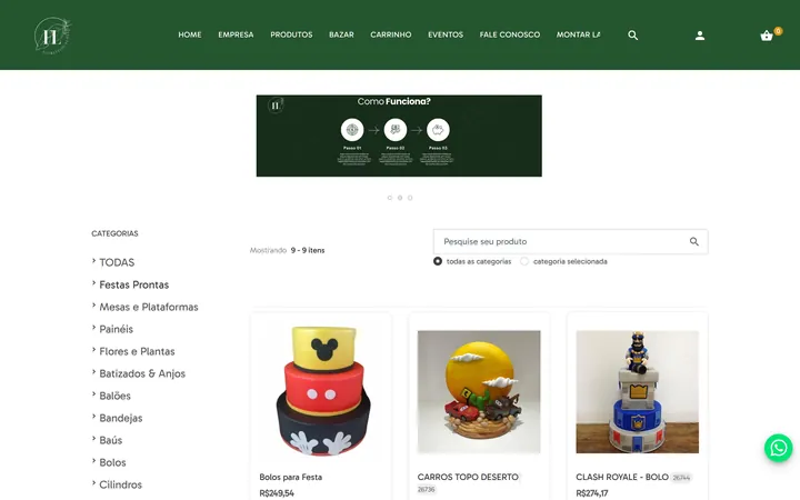 Festas prontas e catálogo, MSLocações